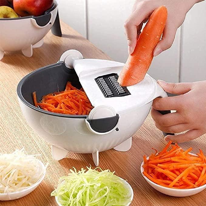 9 in 1 Multifunction Plastic Magic Rotate Vegetable Cutter - BelleBoutique.in