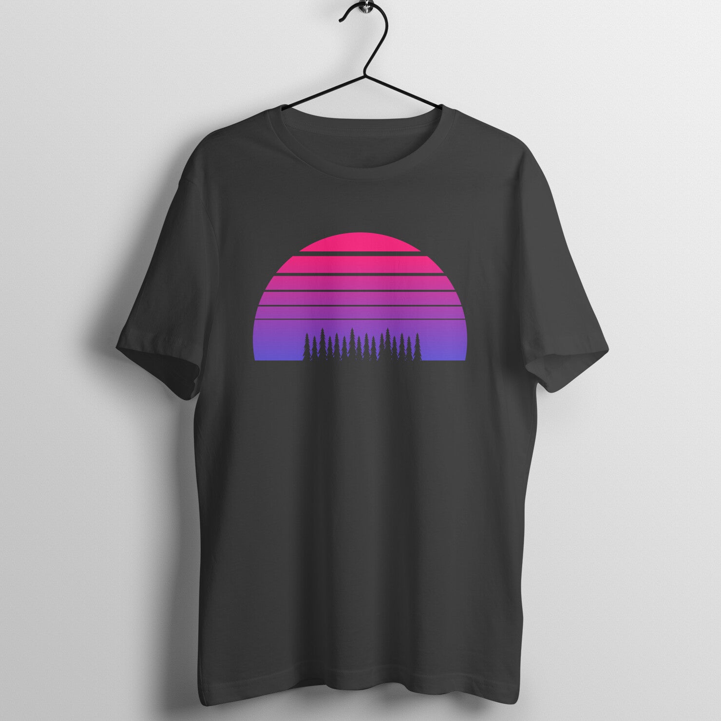 Sunset Forest Gradient Retro Vintage Design T-Shirt For Man Printrove