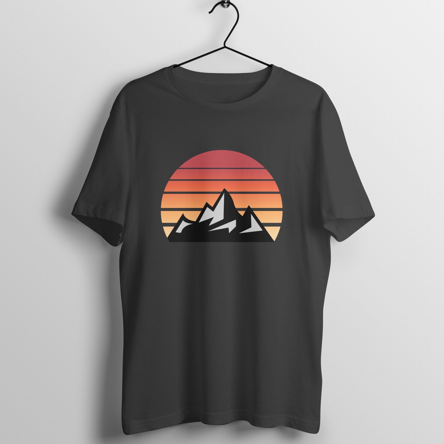 Mountain Sunset Retro Vintage Design T-Shirt For Man Printrove
